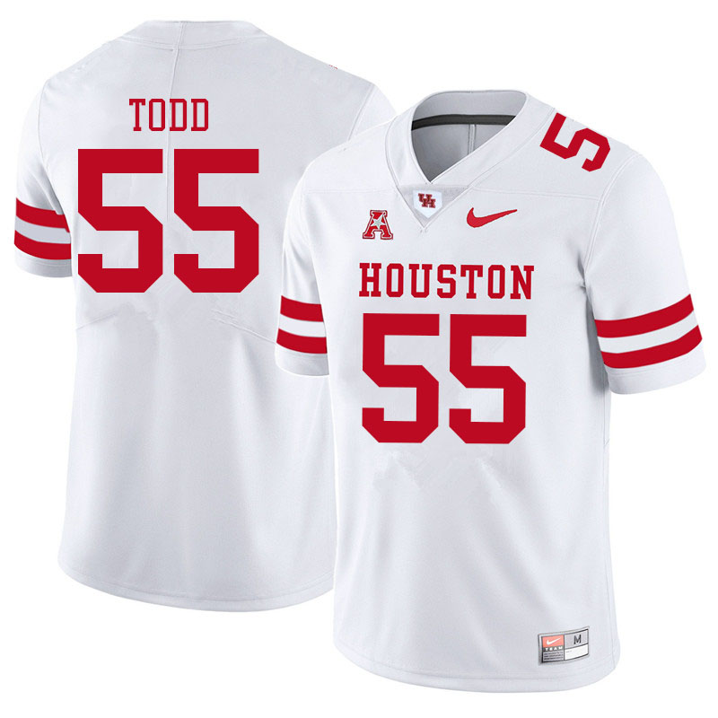 Men #55 Chayse Todd Houston Cougars College Football Jerseys Sale-White - Click Image to Close